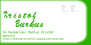 kristof burkus business card
