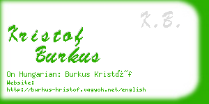 kristof burkus business card